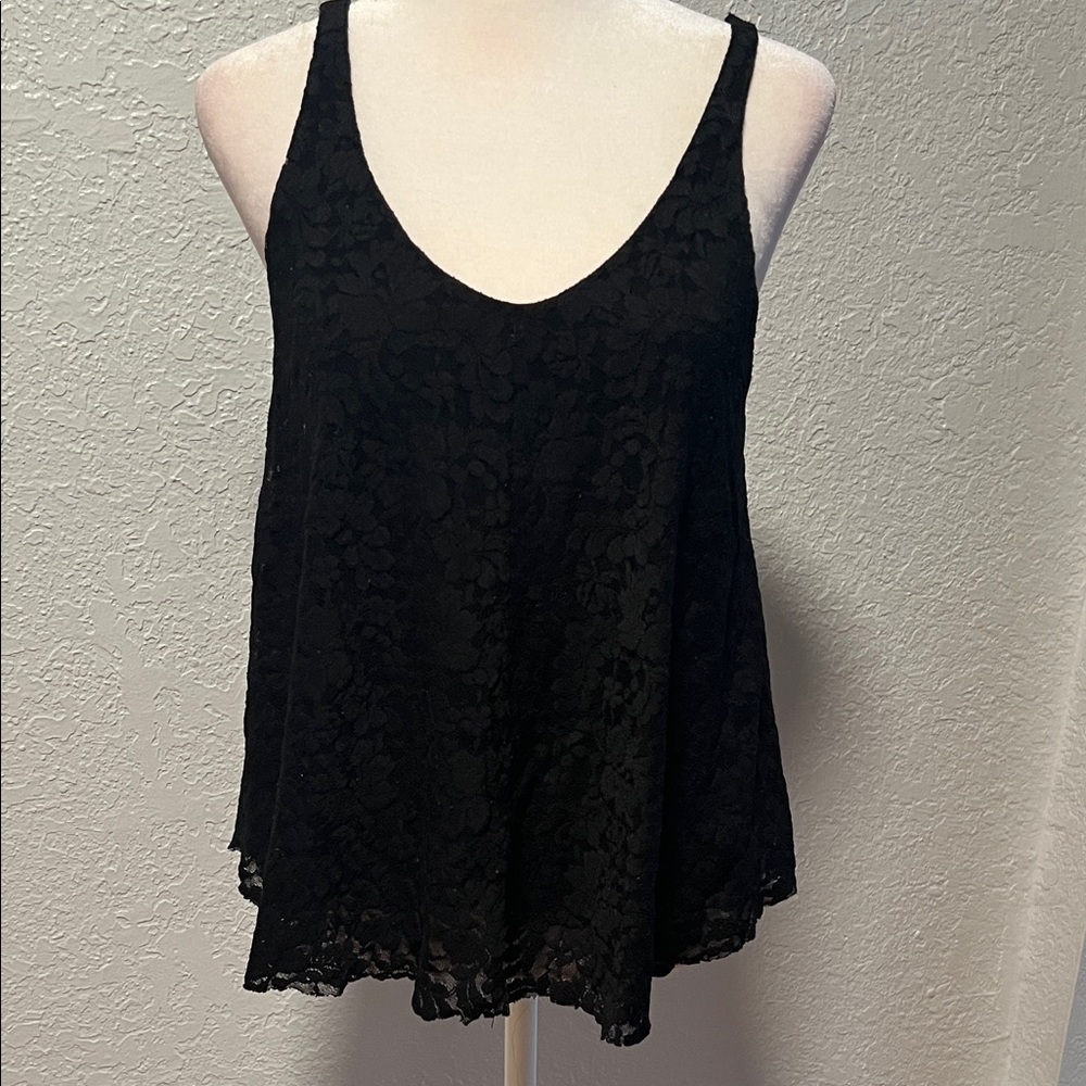 Elegant Black Lace Women's Top